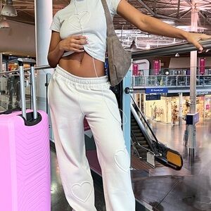 PLT Beige  Heart-Patterned Women's Pants